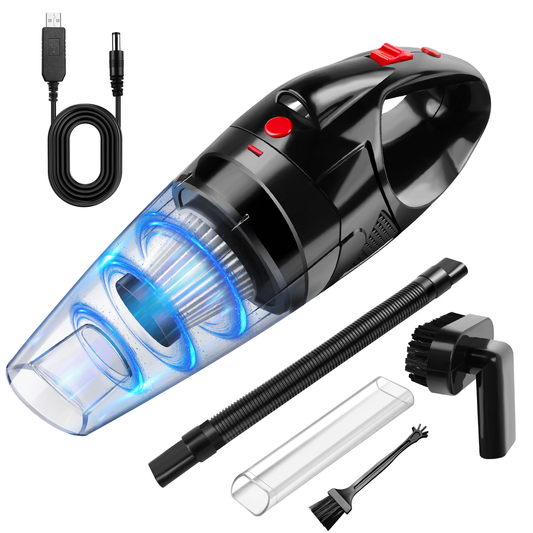 Cordless Car Vacuum Cleaner with Charging Cable – Handheld, Portable, Reusable Filter
