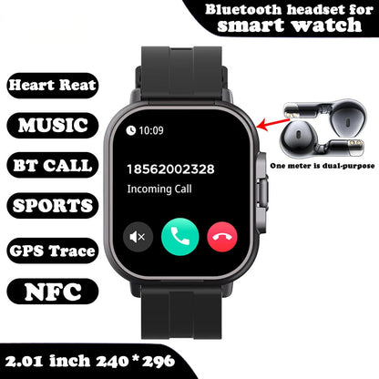 2-in-1 Smartwatch with Integrated Bluetooth Earbuds – HD Fitness Watch