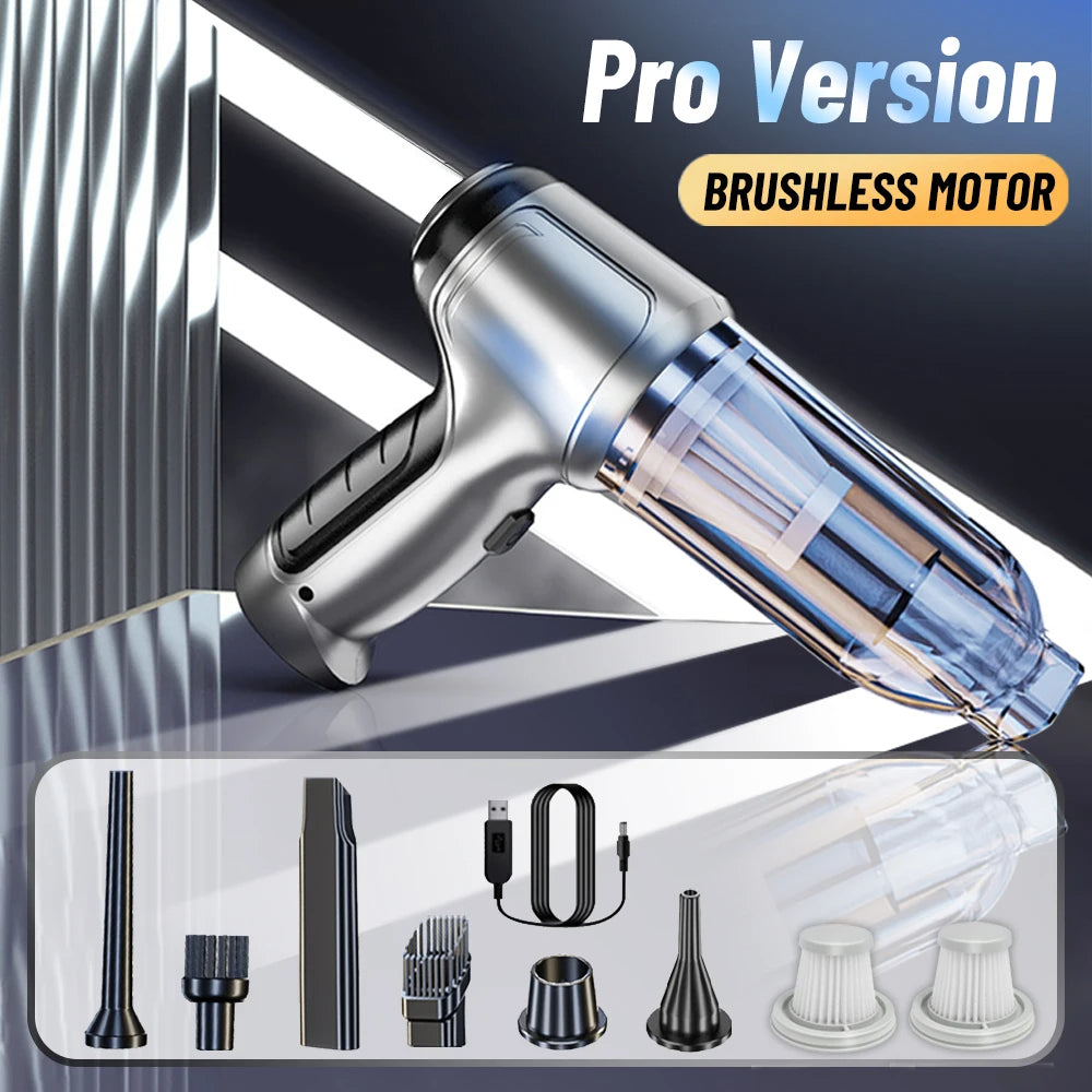 2-in-1 Car Vacuum Cleaner & Blower – 95000PA Wireless Handheld Vacuum