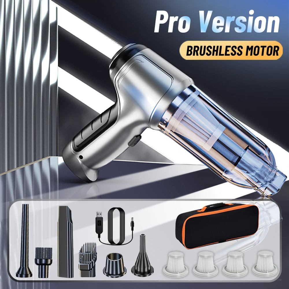 2-in-1 Car Vacuum Cleaner & Blower – 95000PA Wireless Handheld Vacuum