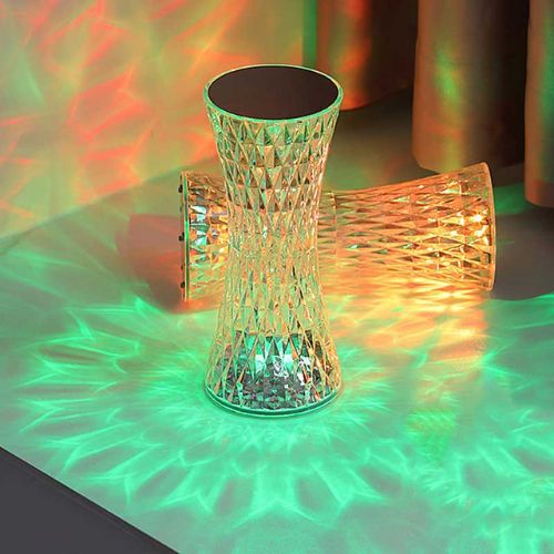 Acrylic Crystal Rose Table Lamp – 3D LED Night Light with 16 Colours & Touch Dimmer