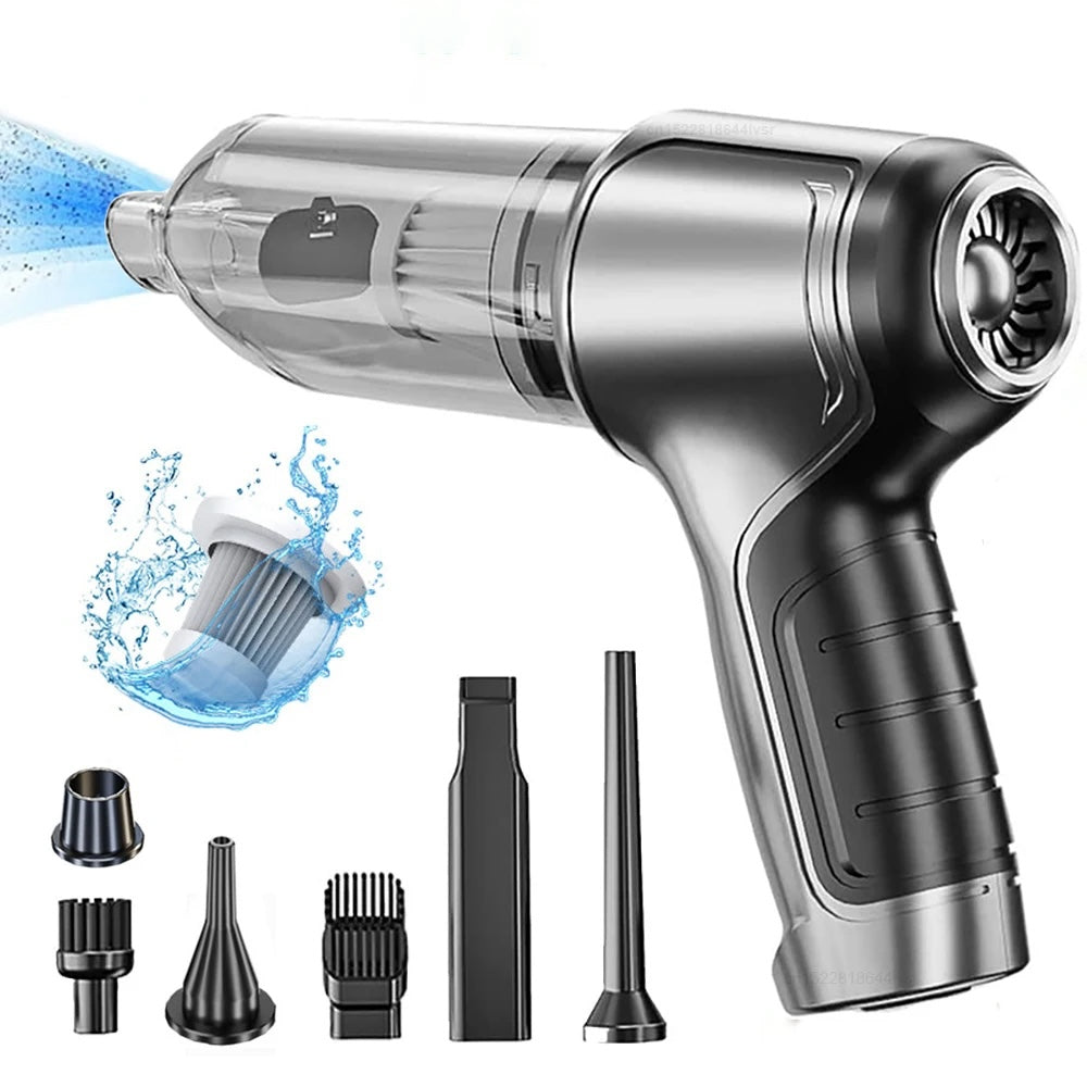 2-in-1 Car Vacuum Cleaner & Blower – 95000PA Wireless Handheld Vacuum