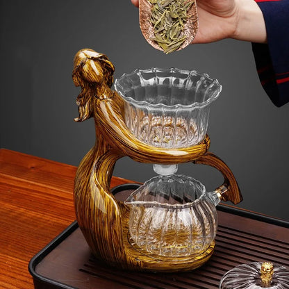Semi-Automatic Glass Teapot – One-Press Brewing for Loose Leaf Tea