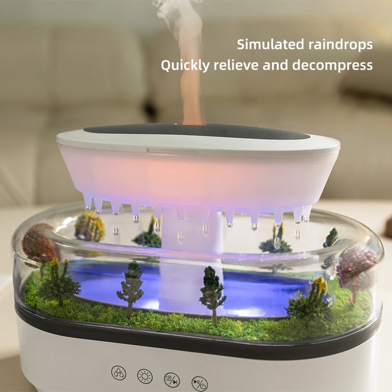 Rain Cloud Aroma Diffuser – Ultrasonic Essential Oil Diffuser & Humidifier with 7 Night Lights