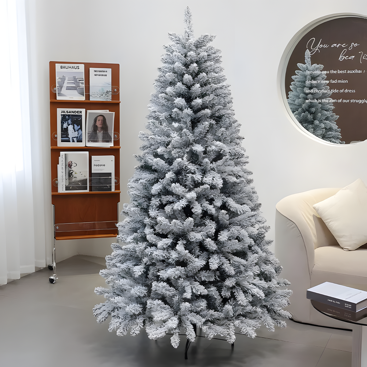 Flocked Christmas Tree – Snow-Dusted Indoor Holiday Tree for Home Decor