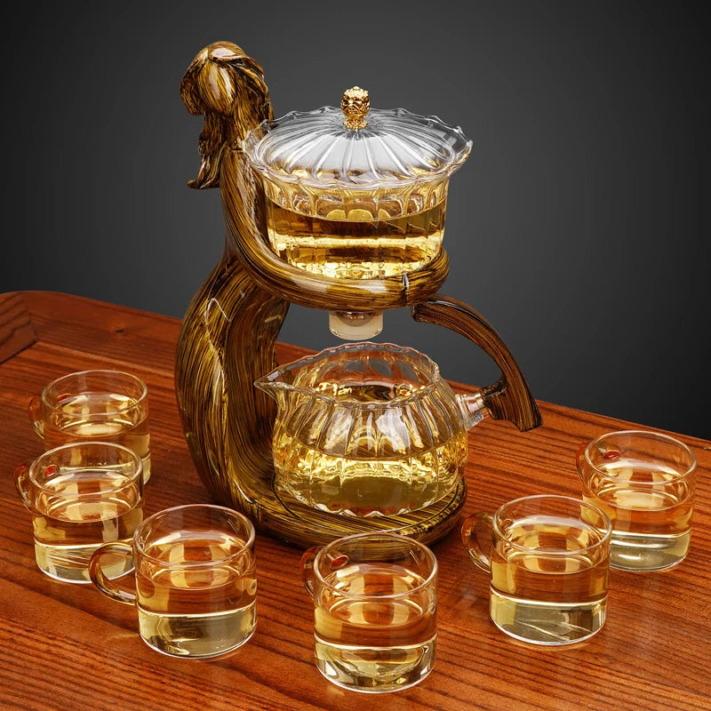 Semi-Automatic Glass Teapot – One-Press Brewing for Loose Leaf Tea