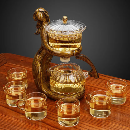 Semi-Automatic Glass Teapot – One-Press Brewing for Loose Leaf Tea