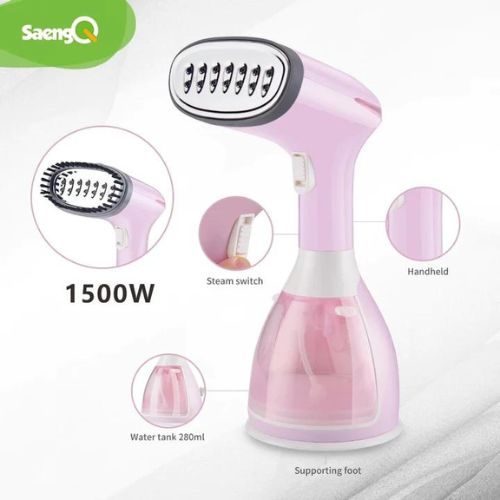 1500W Handheld Portable Garment Steamer – Heats in 30 Seconds, 18-Min Steam