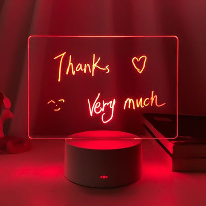 Rewritable LED Message Board Night Light – 7 Colours, 2 Modes & Erasable