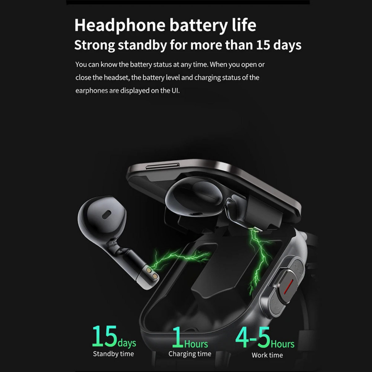 2-in-1 Smartwatch with Integrated Bluetooth Earbuds – HD Fitness Watch