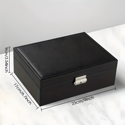 Three-Layer Jewelry Organizer Box – Structured Case with Drawers & Ring Rolls