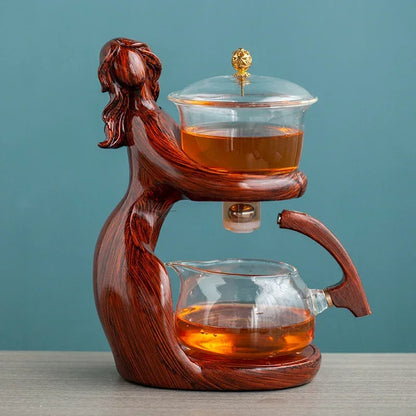 Semi-Automatic Glass Teapot – One-Press Brewing for Loose Leaf Tea