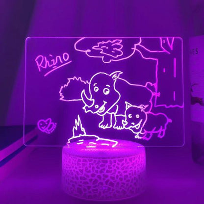 Rewritable LED Message Board Night Light – 7 Colours, 2 Modes & Erasable