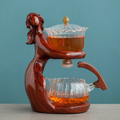 Semi-Automatic Glass Teapot – One-Press Brewing for Loose Leaf Tea