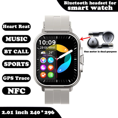 2-in-1 Smartwatch with Integrated Bluetooth Earbuds – HD Fitness Watch
