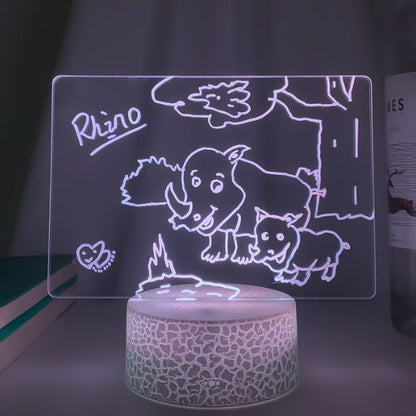 Rewritable LED Message Board Night Light – 7 Colours, 2 Modes & Erasable