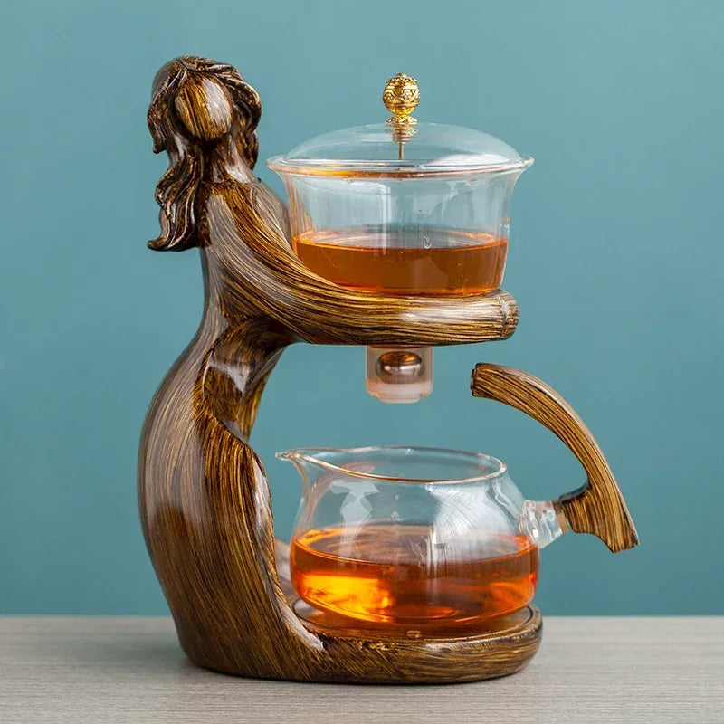 Semi-Automatic Glass Teapot – One-Press Brewing for Loose Leaf Tea