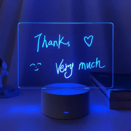Rewritable LED Message Board Night Light – 7 Colours, 2 Modes & Erasable