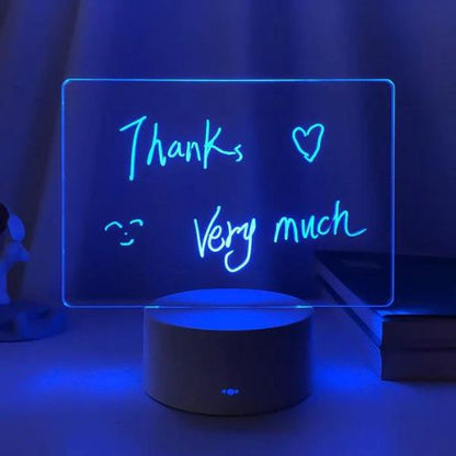 Rewritable LED Message Board Night Light – 7 Colours, 2 Modes & Erasable