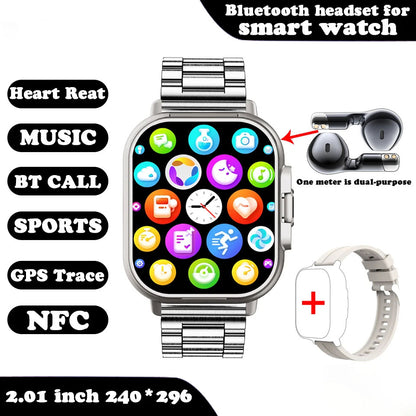 2-in-1 Smartwatch with Integrated Bluetooth Earbuds – HD Fitness Watch