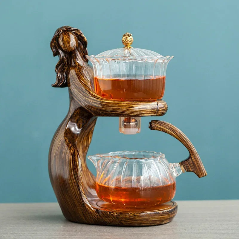 Semi-Automatic Glass Teapot – One-Press Brewing for Loose Leaf Tea